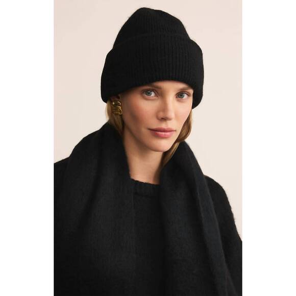 NEW Z SUPPLY women\'s glacier beanie in slate black